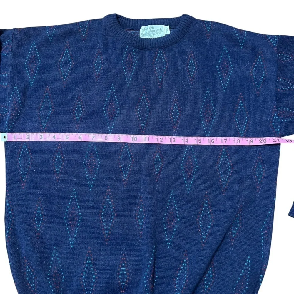 Vintage 90s Sears Roebucks Wool Blend Pullover Sweater Made in Italy Mens Medium